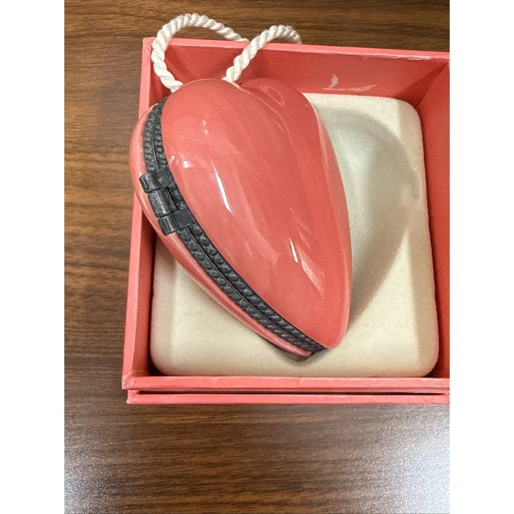 Hallmark HEART Photo Frame Pink Porcelain Signature Ornament  